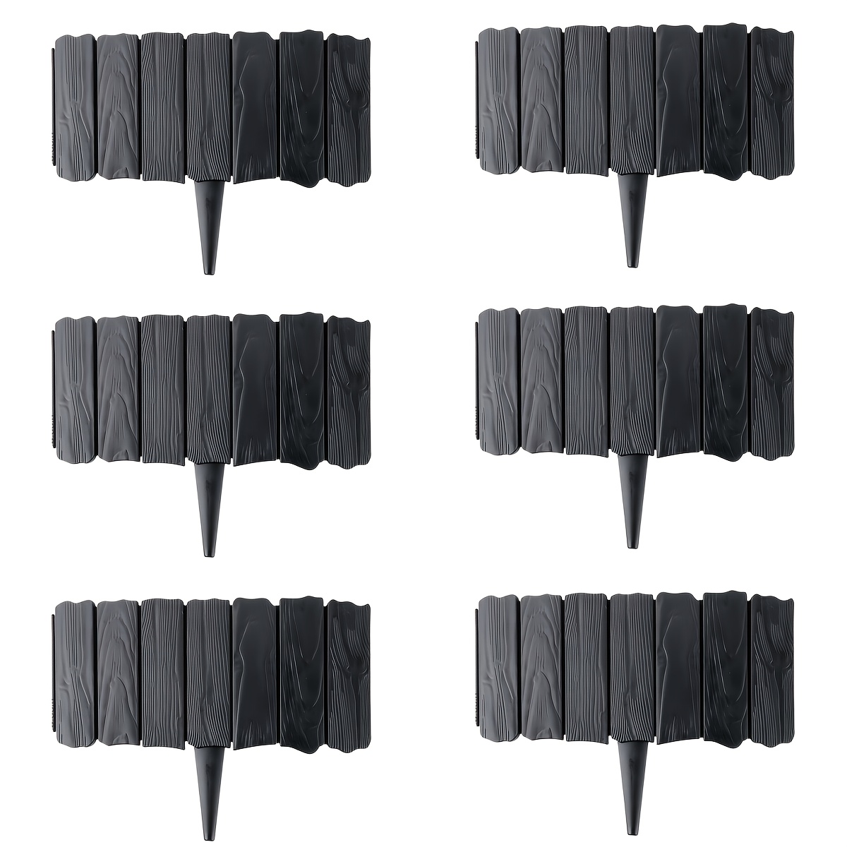 TEMU 6pcs Imitation Fence, Plastic Flower Bed Border, Outdoor Courtyard Decoration Partition, Belt Protective Fence, , Garden Landscape Design