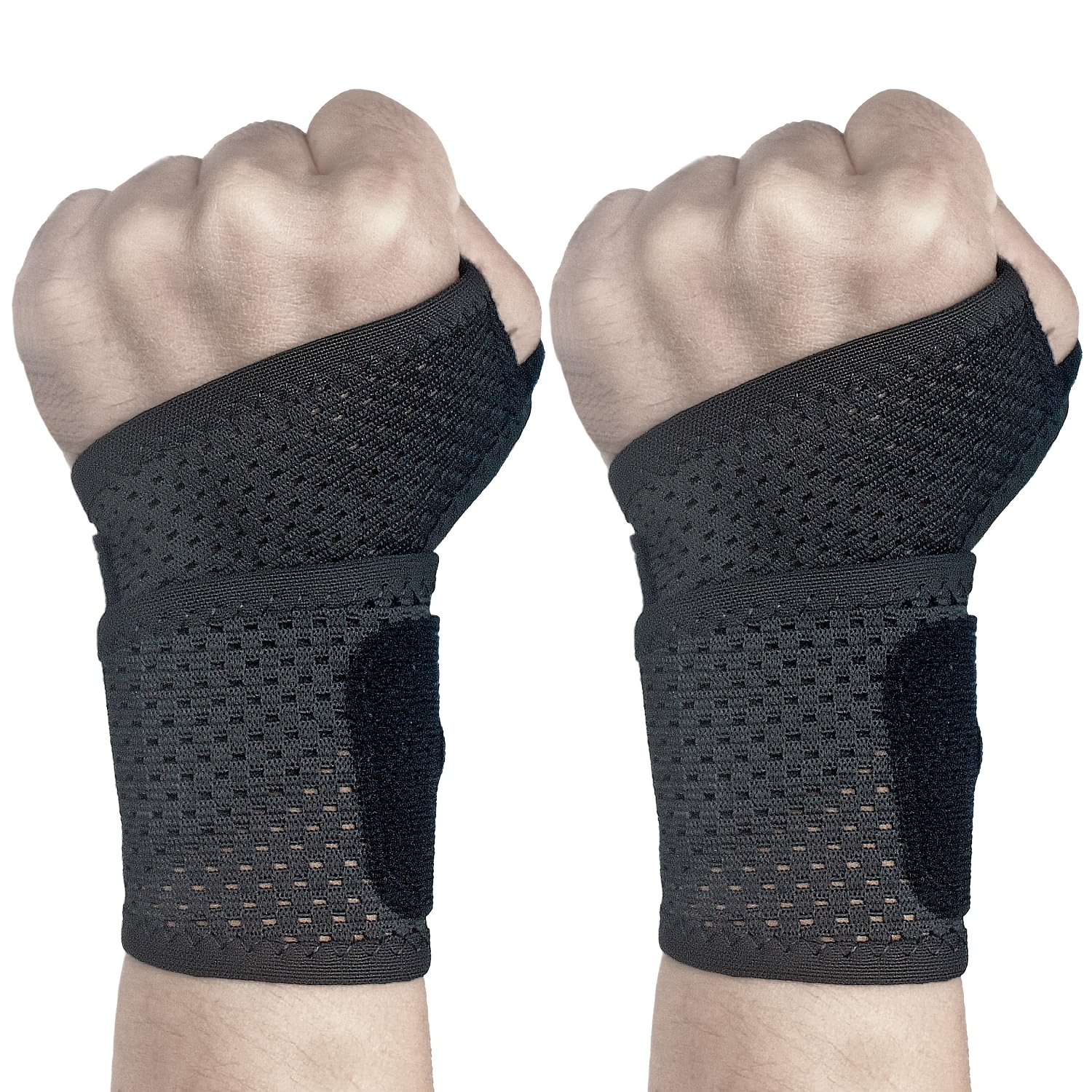 TEMU 2-pack Ultra-thin Mesh Wrist Braces - Breathable, Adjustable Wrist Supports For Workouts And Daily Use - Unisex