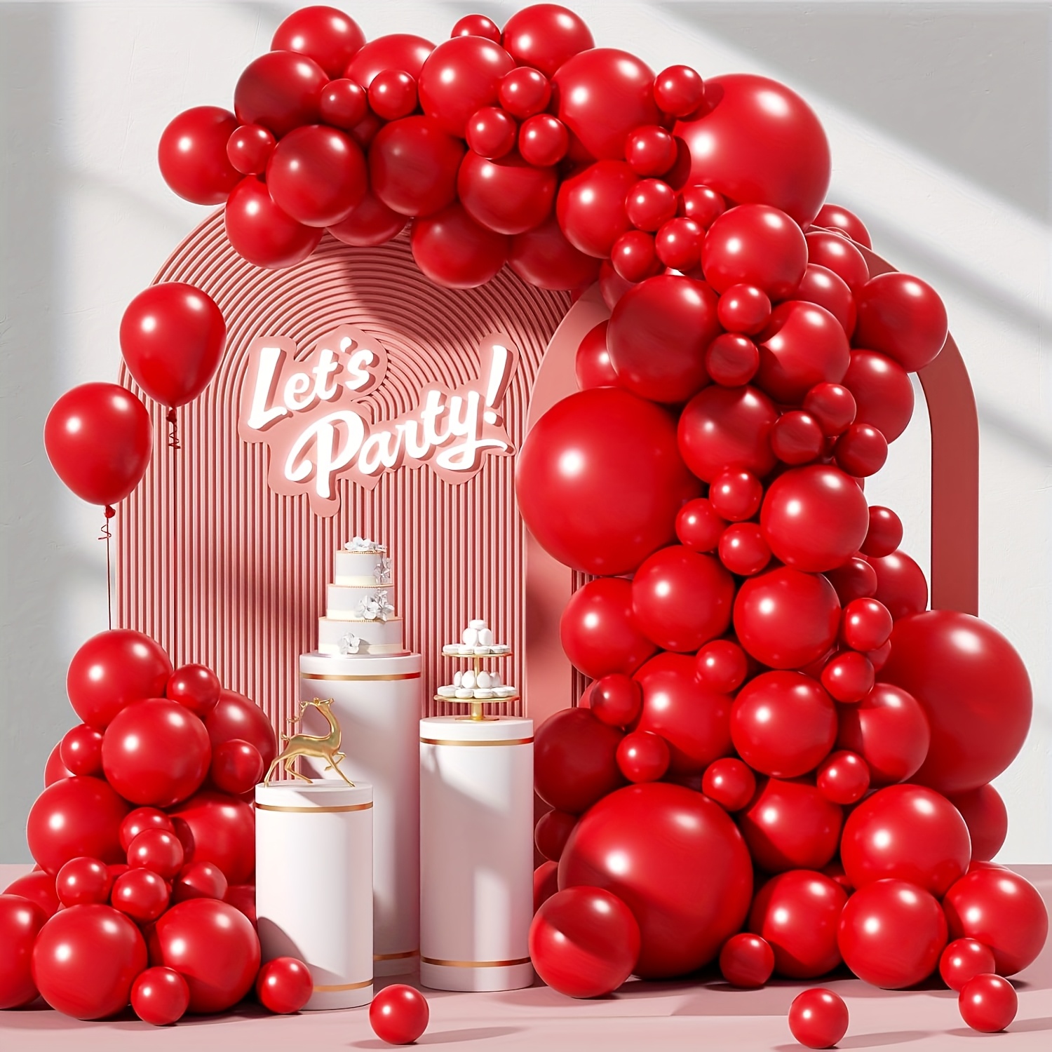 TEMU 119pcs Solid Color Balloon Arch Kit, 18-inch 12-inch 10-inch 5-inch Solid Color Latex Balloons, Different Sizes Of Balloon Wreaths, For