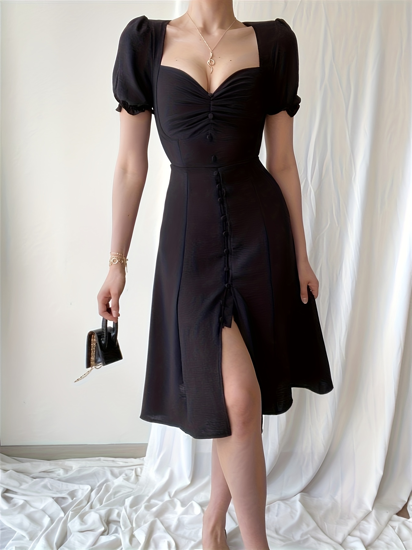 fashion bandage bodycon dresses women puff short - Temu Oman