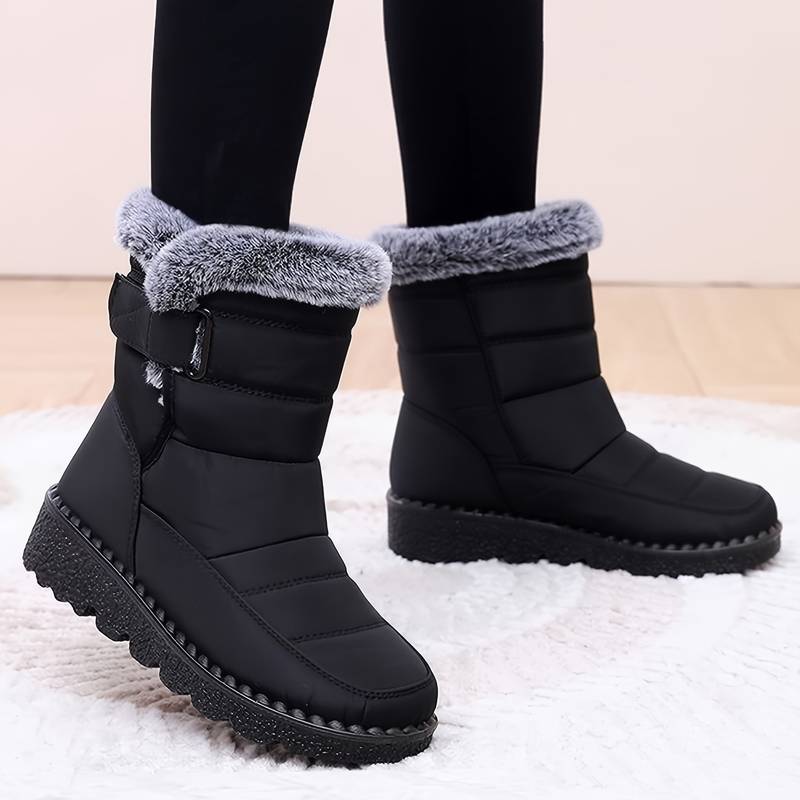 Bottes Femme Hiver Fourrées - Imperméables, Antidérapantes Et Chaudes - Pour Mollets Larges, Idéales Pour La Neige Et Le Froid