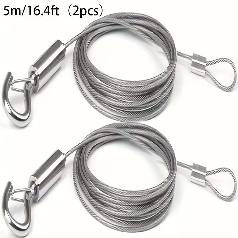 E-shop 2 verstellbare Seile mit Metallschnallen - 39,37/78,74/118,11/157,48/196,85 Zoll. Langlebige, rostbeständige, vielseitige Hängeseile, geeignet