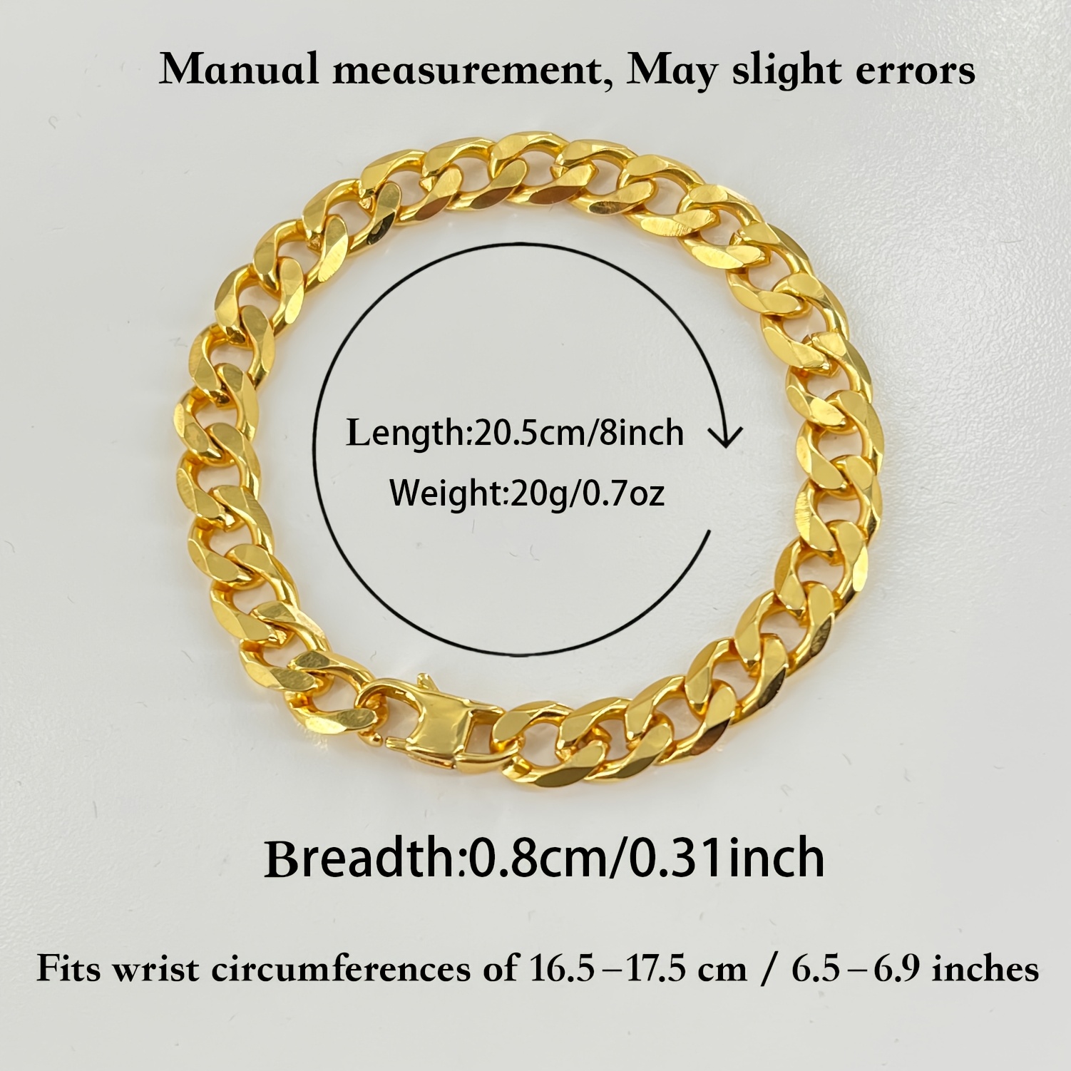 Men's 18K Plated Golden Cuban Bracelet — Hip-Hop Style