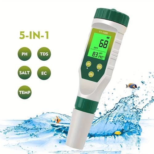 digital lcd ph-messgerät für aquarien, hydroponik, fischbecken, salz tds ec temp ph trinkwasser ppm monitor