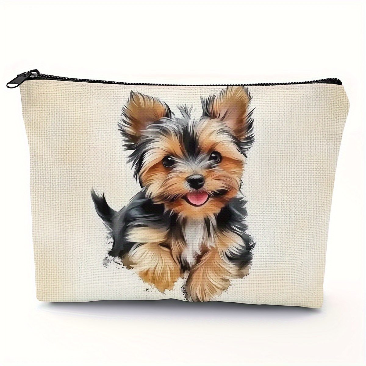 

Cute Dog Printed Polyester Toiletry Bag - Casual Style, Hand Washable, Foldable Multi-functional Cosmetic Travel Pouch With Zipper Closure, Ideal Gift (1pc, 5.51 X 8.66 Inches)