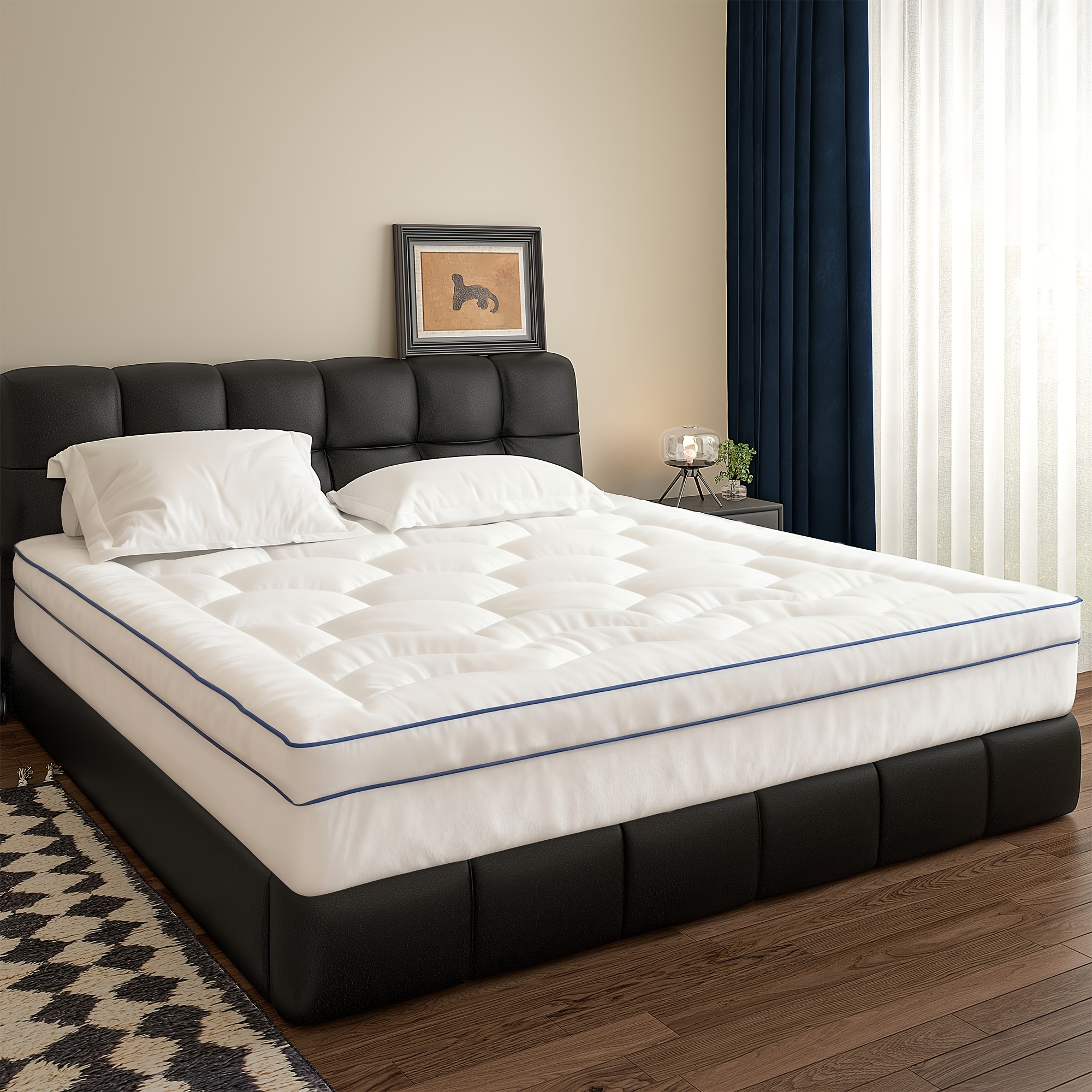 Cooling And Breathable Fiber Mattress Cover. Soft Quilted Mattress Protector. Suitable For Hard Mattresses, Spring Mattresses, Guest Beds And Sofa Beds. And Provide Comfortable Sleep Without Sweating.