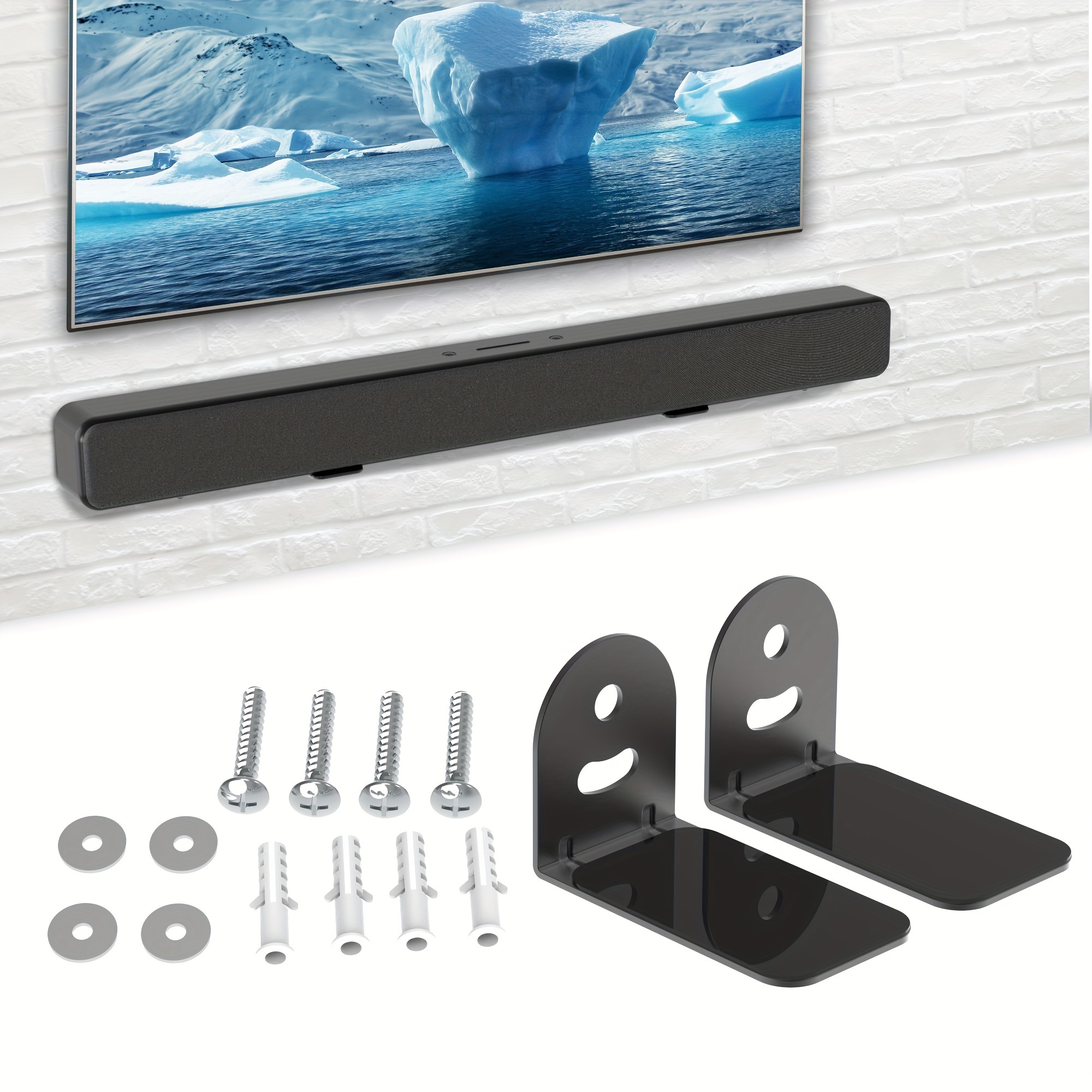 adjustable universal soundbar mounting wall mount shelf Temu - Main Image