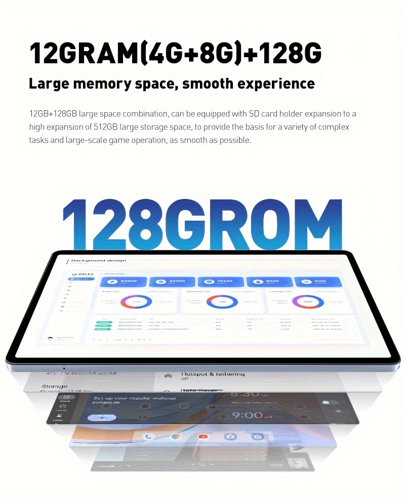 android 14 tablet 10 1 inch face   t606     chip 12gb   128gb rom support expansion 1tb of storage google certified     5gwifi front and rear dual cameras with charger leather case details 4