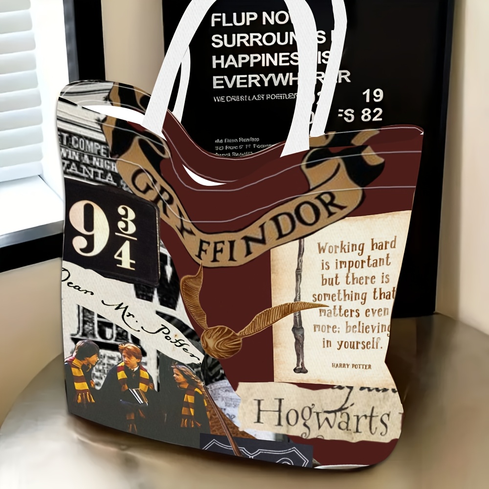 TEMU 1pc, Warner ., Harry Potter Themed Women's Shoulder Bag, Multi-functional, Tote Bag, Clutch, Evening Handbag, Travel Essential, Fashionable And