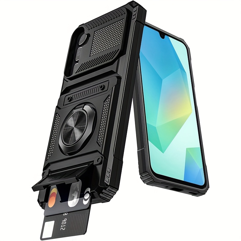 E-shop Handyhülle: Stoßfeste, robuste Hartschalenhülle mit Ständer Kartenfach für for Galaxy A17 A16 A26 A36 A56 A15 A35 A55