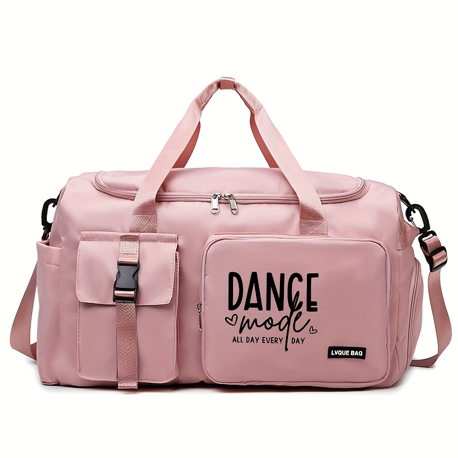 TEMU 1pc Dance" Graphic Printed Large Capacity Crossbody Bag For Men And Women - Lightweight, Foldable With Adjustable Shoulder Strap, Suitable For