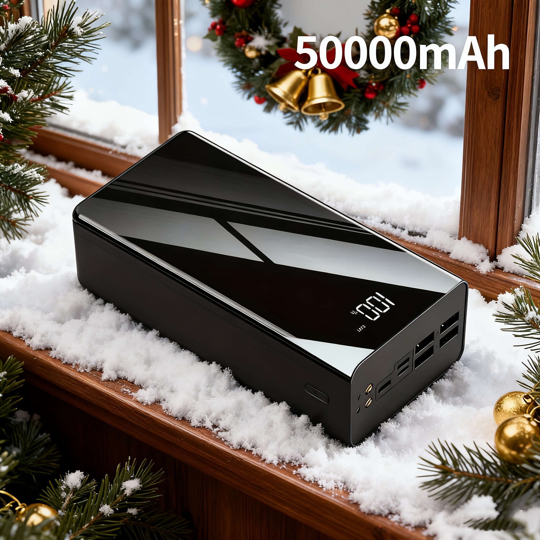 Power bank visoke kapacitete 100000 mAh/50000 mAh, hitro USB polnjenje, z kamp svetilko/LED prikazovalnikom moči, zunanji napolnilnik za nujne ,