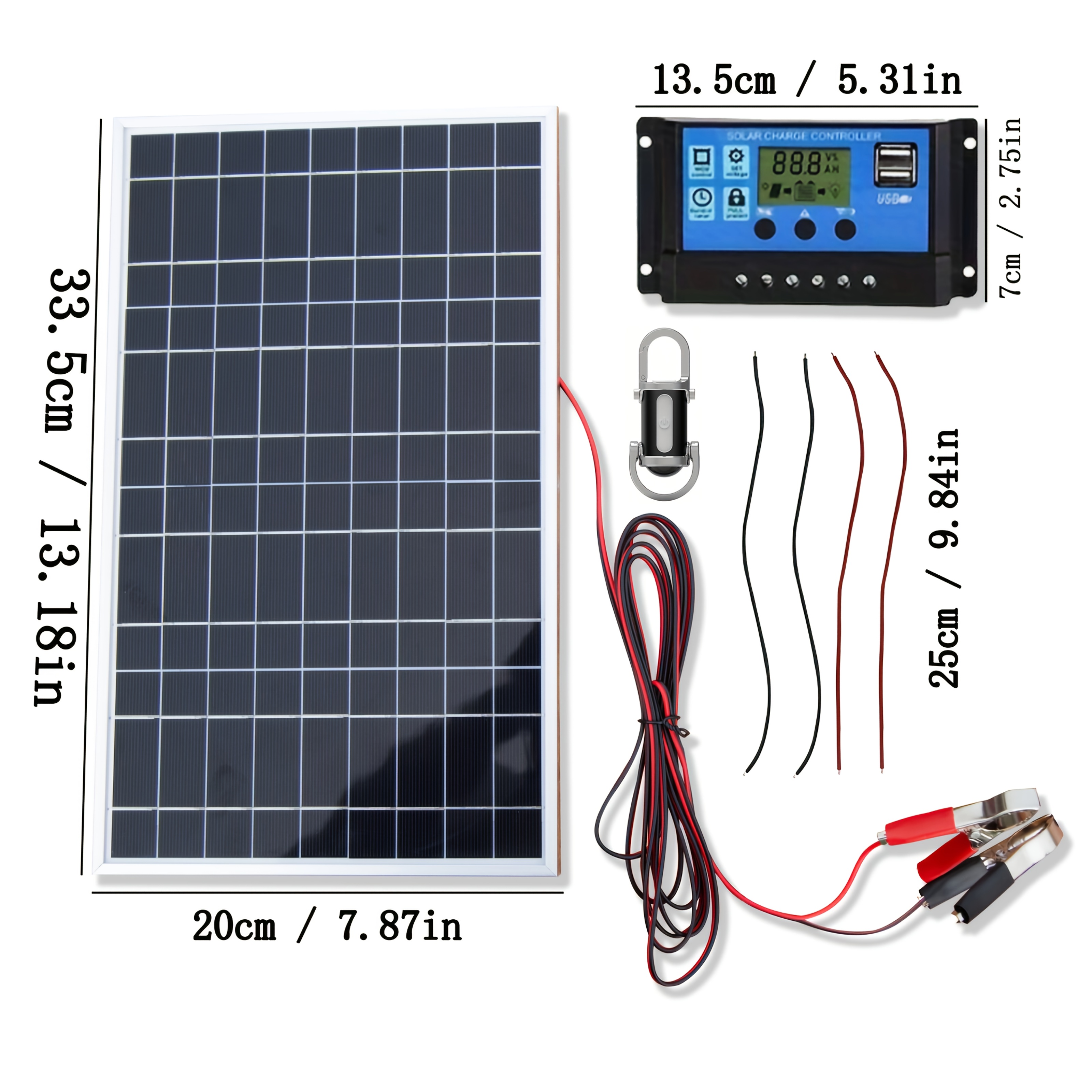 12v Solar Panel Kit 1pc/2pcs With 100a Charge Controller High Efficiency Portable Panels For Rv Marine Home Off Lightweight Includes Cables And Clips