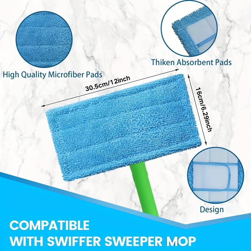 

1/2/4pcs Microfiber Mop Replacement Pad - And Reusable Replacement , High Dirt And Water Absorbency, Fits 10-12 Inch Flat Mops, Suitable For Office, School Classroom Cleaning