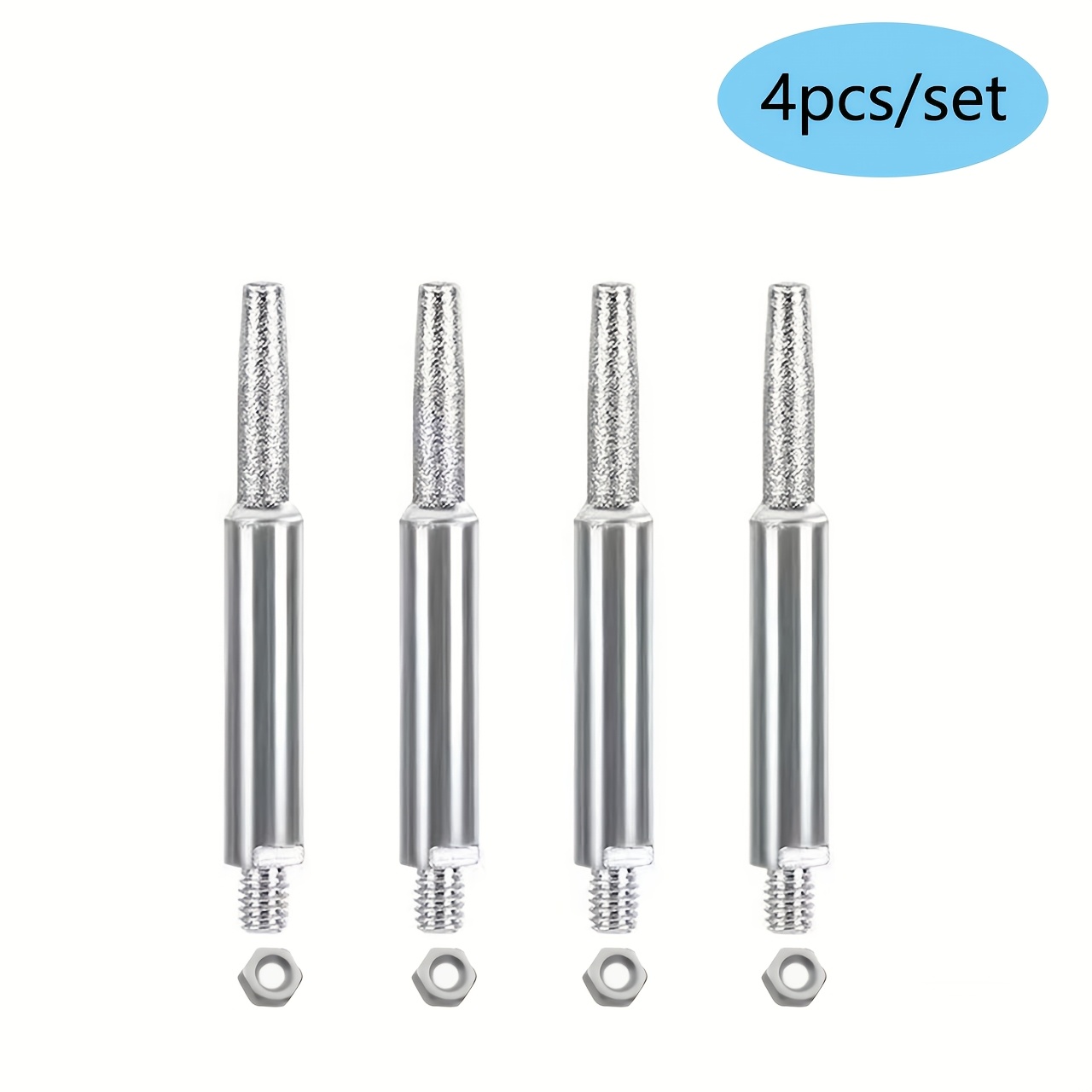 TEMU 4pcs Grinding Head And 4pcs Nut Manual Chainsaw Chain Sharpener, Hand-operated Sharpening Tool For Most Chainsaws, Portable File Sharpener For ,