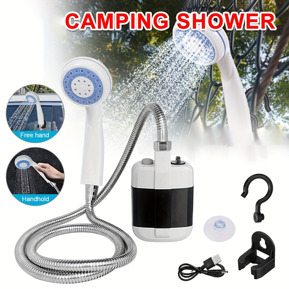 

1set Portable Camping Shower Electric Shower Pump, Garden Outdoor Usb Charging, Portable Shower, Rechargeable Camping Shower, Outdoor Camping Shower Pump