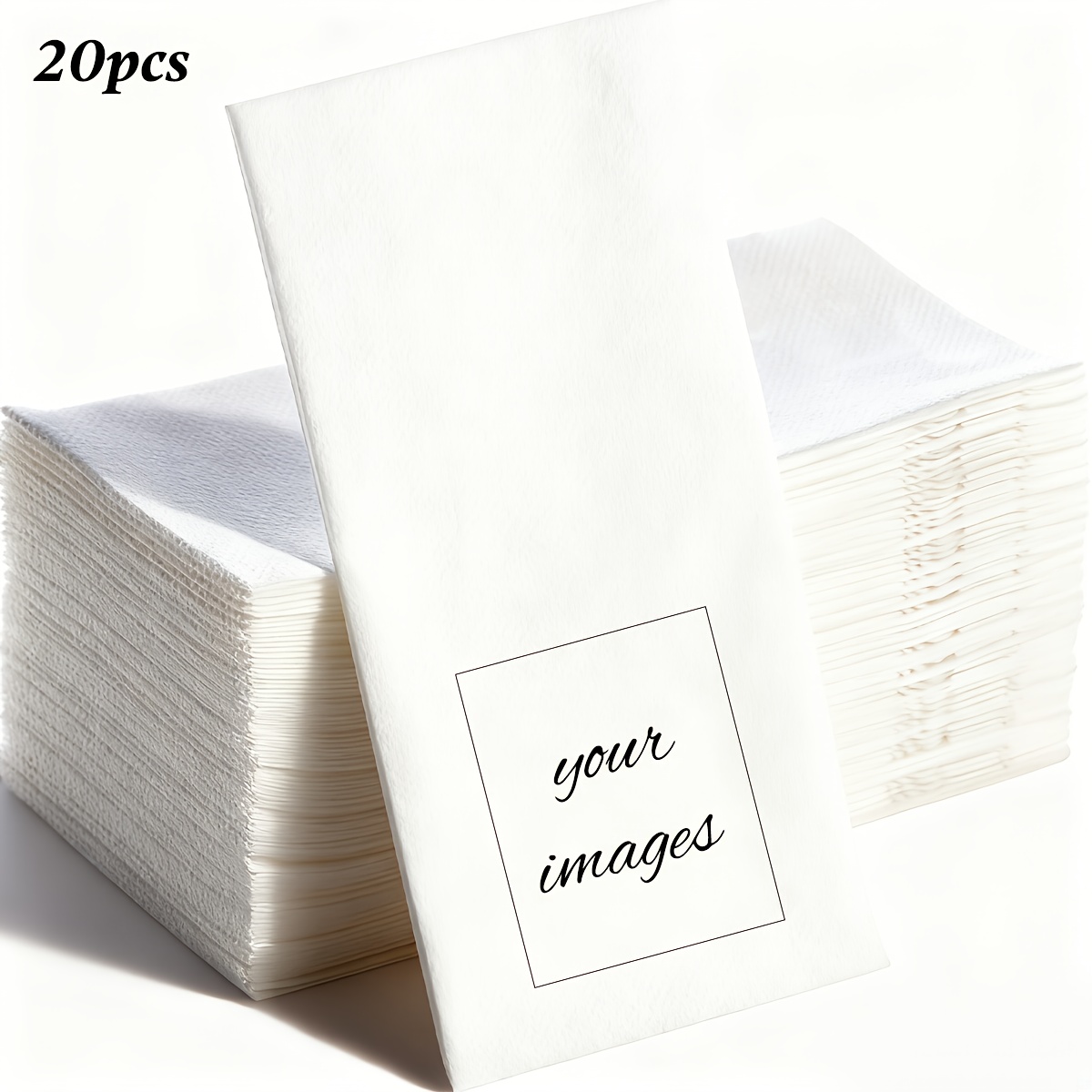 TEMU Custom Napkins Measuring 15.75x15.75 Inches - 1/8 Folded, Large And Thickened, Featuring Personalized Text And Images, Suitable For Restaurants,
