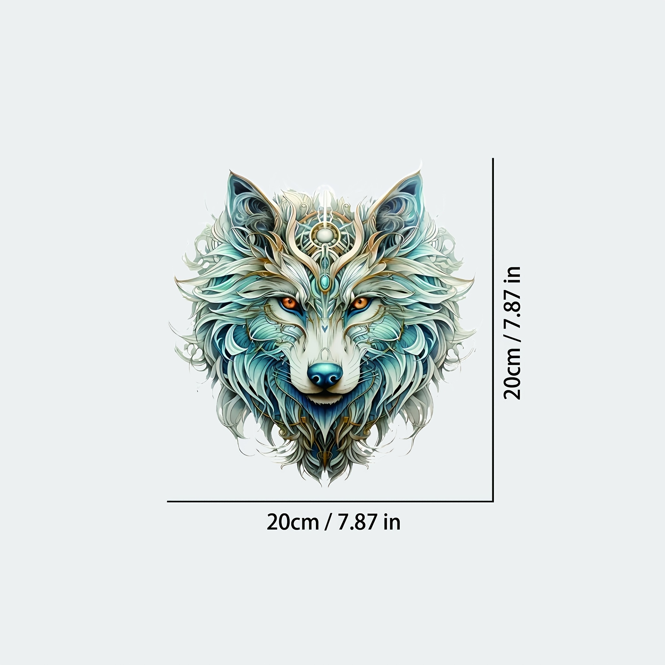 TEMU 4pcs Durable Washable Diy Iron-on Transfers, "vintage Wolf " Design - Heat Transfer Vinyl Stickers, Durable And Easy To Clean, Suitable For Diy