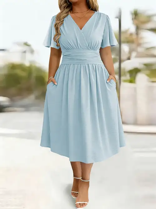 plus size casual wedding guest dresses Ever-Pretty Plus Size Tie Knot Chiffon Cocktail Dress