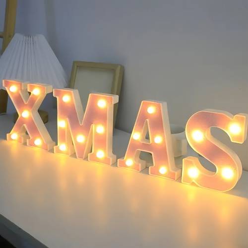 1pc led letter light flashing letter light illuminated letter logo night light gift birthday wedding christmas party decoration