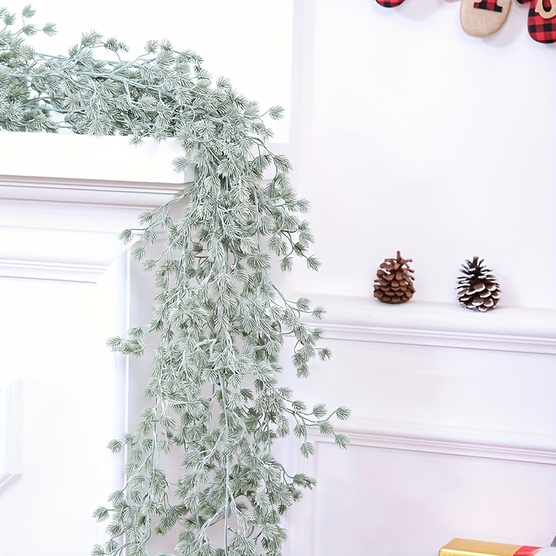 

1pc, Holiday Decoration Rattan, Artificial Plant Christmas Pine Branch Vine, Suitable For Christmas Party Wedding Home Decor, Winter Table Centerpiece Decor, Window And Stair Hanging Decor