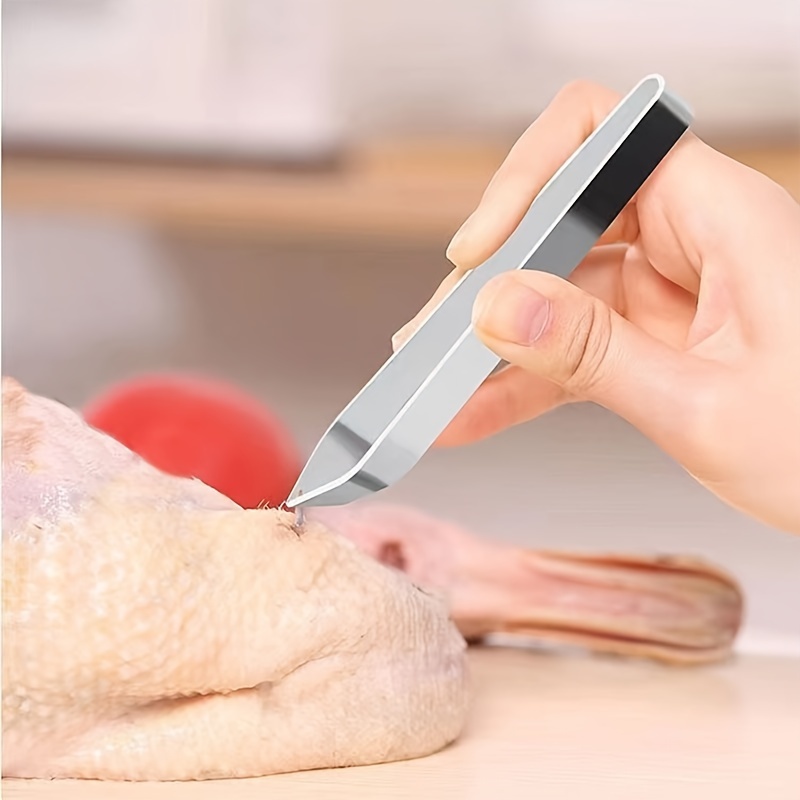 

1pc Stainless Bone Tweezers, Non-slip Seafood Deboning Tool, Bbq & Salad Preparation Accessory