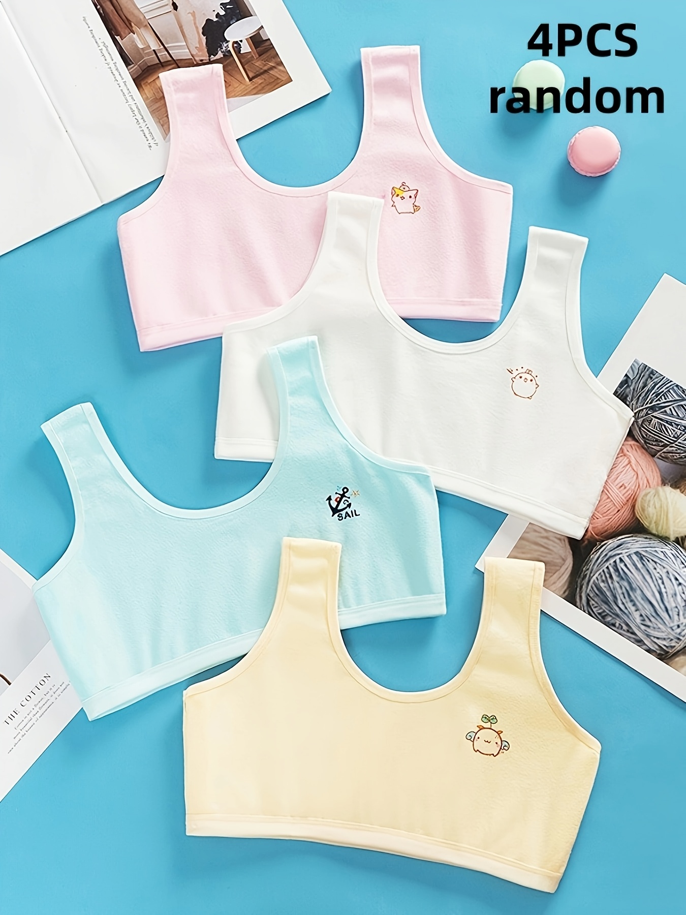 piezas de bragas cortas para niña con estampado y Ropa  interior de algodón en múltiples colores disponibles