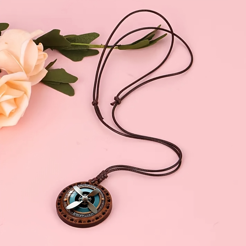 Propeller Heart Wooden Necklace, Cute Stylish Accessory