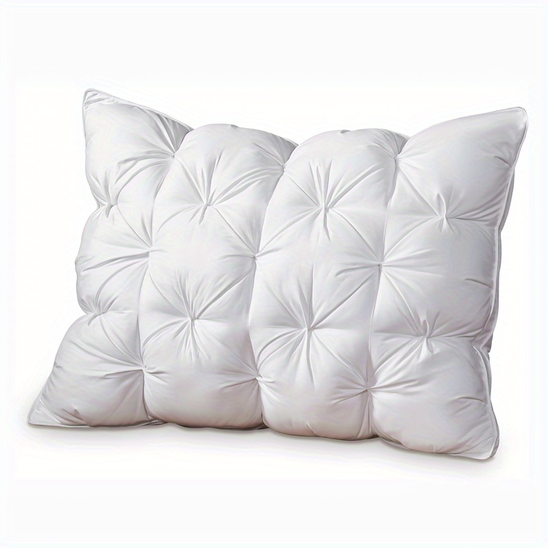 

1pc High Quality Goose Down And Feather Pillow, Breathable And Skin-friendly, High-quality Soft Down Filling For Better Sleep, Standard Size Pillow, Soft Cotton Cover, Hotel Series Bed Pillow