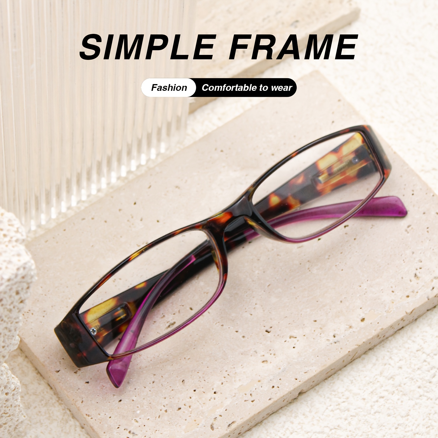 Retro Tortoiseshell Narrow Frame Reading Glasses, Slim Design