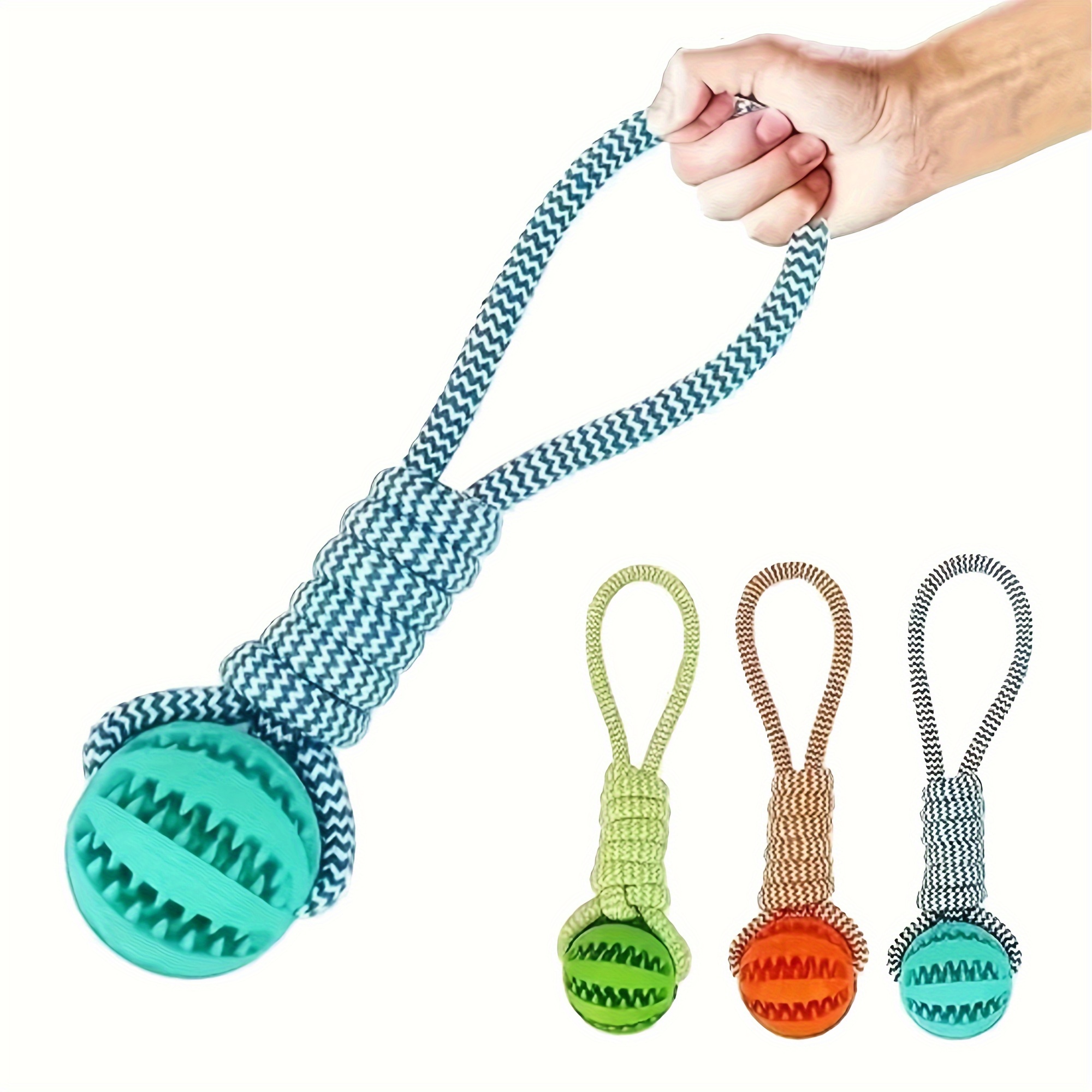 

Dog Braided Rope Knot Toys Ball With Handle, Chew Durable Toy Ball For Chew Training Pull Throw Toy Tug Of War Toy Dogs Fetch Toy