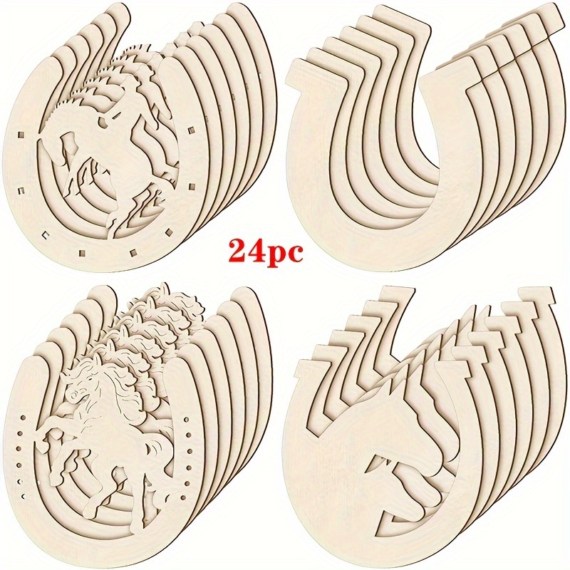 

24pcs/set, Styles Wood Unfinished Diy Painting Ornaments Wooden Blank Wedding Decoration Craft Supplies