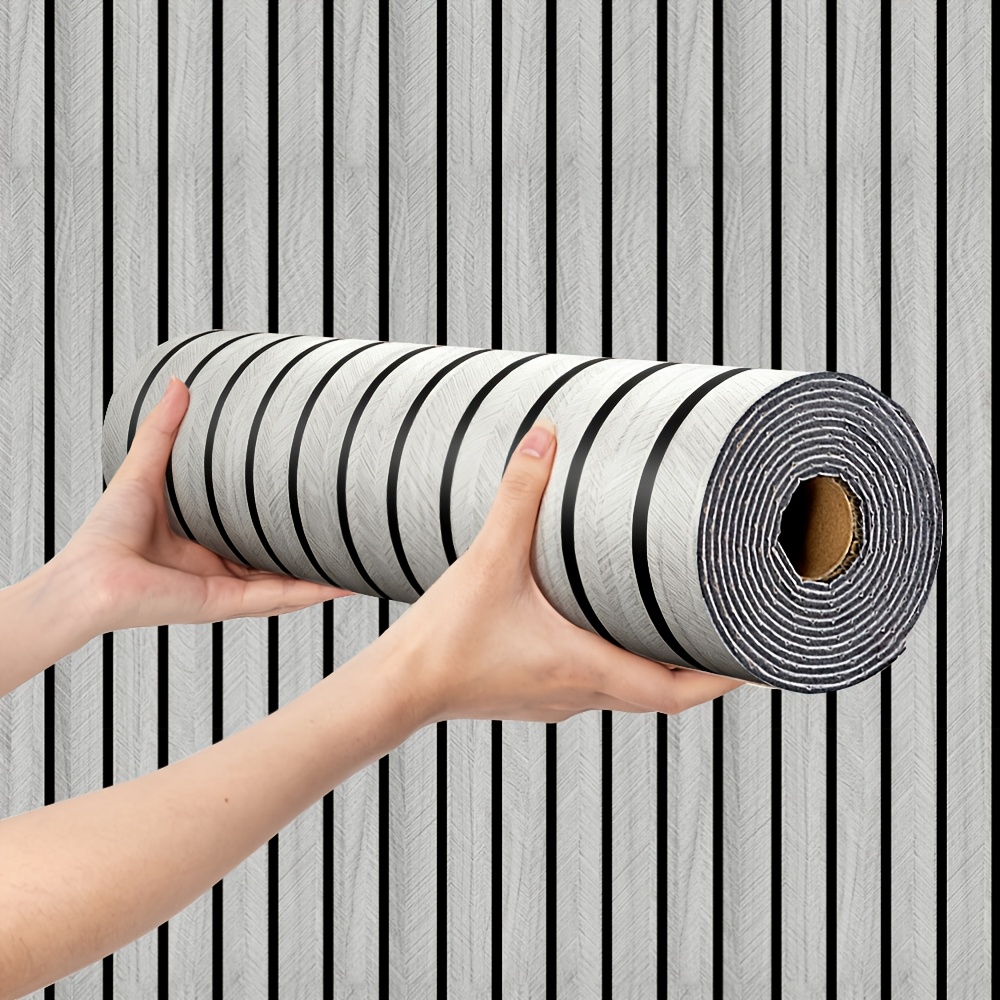 TEMU 1 Roll Self-adhesive Wall Sticker -3mm Thick , Matte Wood Grain Surface, Peel And Stick Sound Insulation Wall Panels, For Projects, Perfect For