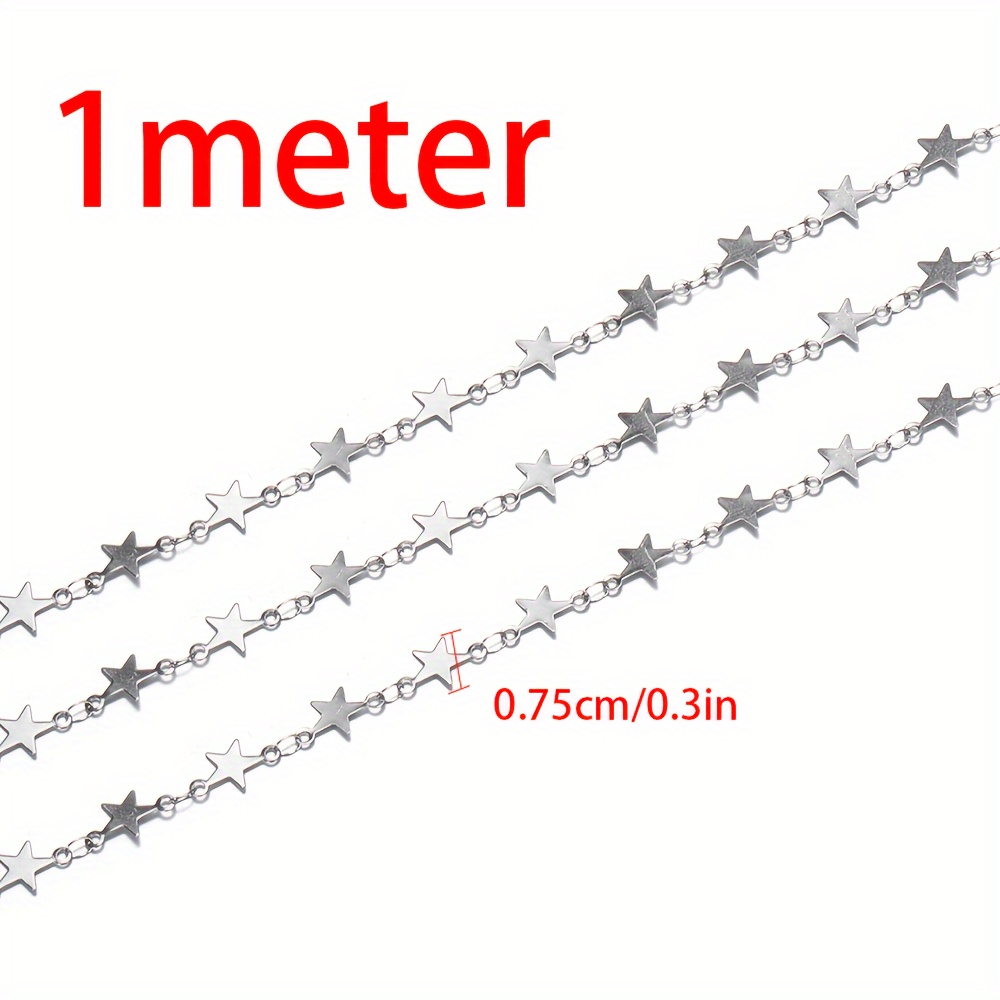 1 Meter Stainless Steel Pentagram Chain Golden/steel Jewelry Chain For Jewelry Making Ladies Summer Necklace Bracelet Anklet Additions
