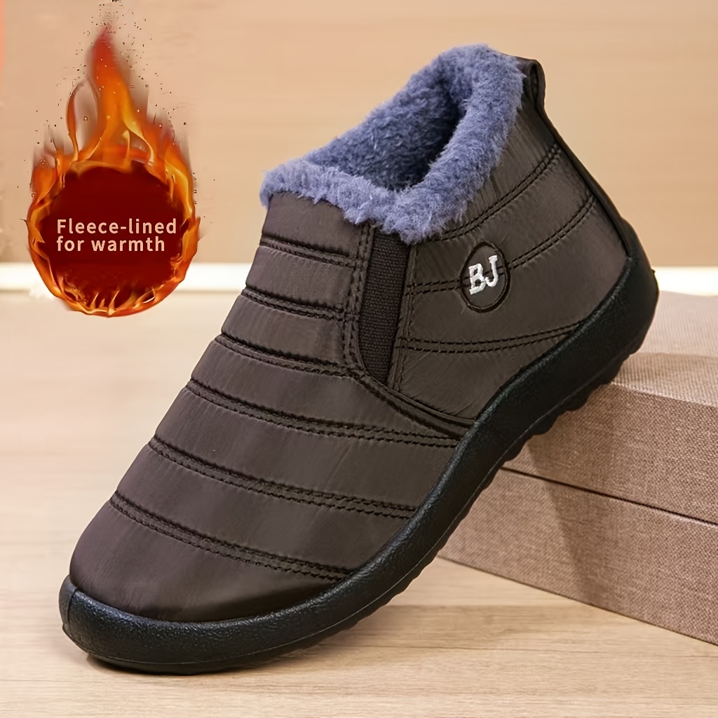 New Winter Fleece-Lined Snow Boots, Casual Outdoor Shoes