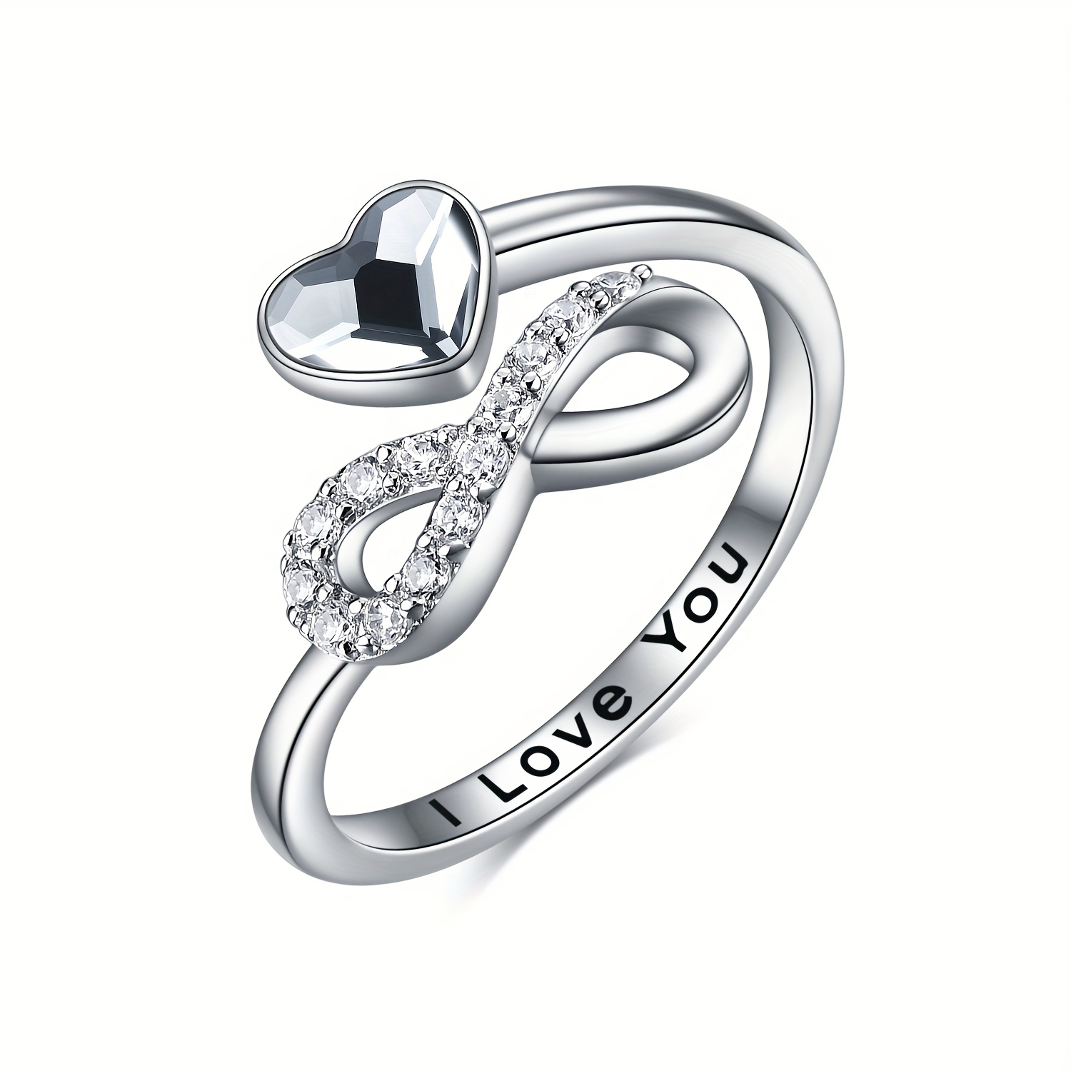 Infinity Rings For Women 925 Sterling Silver Rings For Women I Love You Ring Adjustable Ring Gifts For Girls Mama