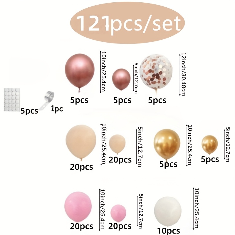 TEMU 121 Rose Golden And Arch Kits, Suitable For Weddings, Engagements, Valentine's Day, New Year's Day, Birthdays, Bridal Showers, Anniversaries,
