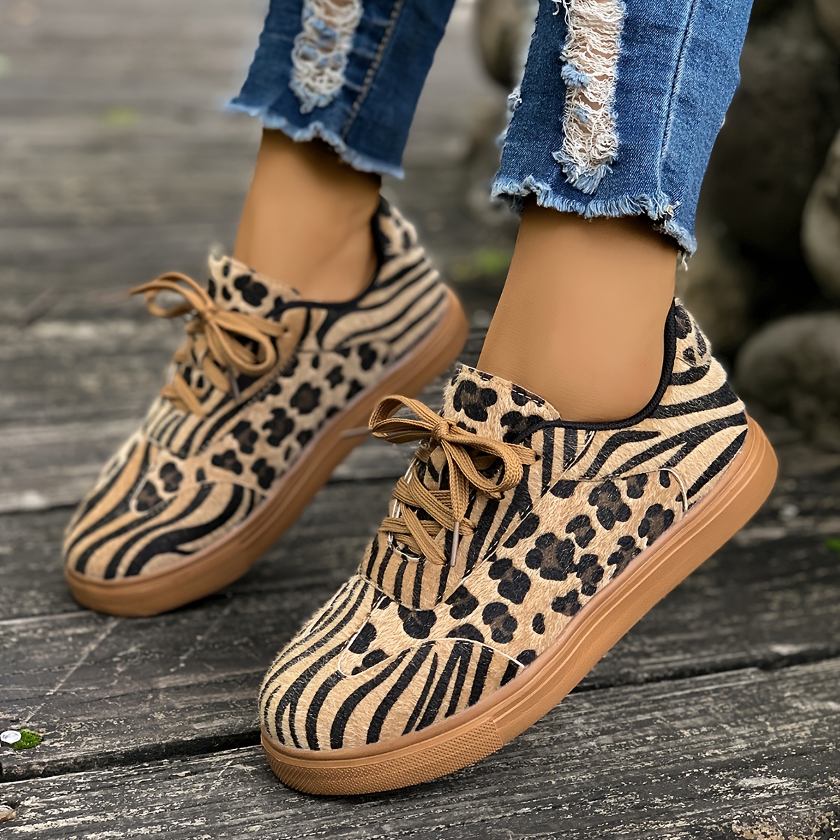 ensk retro leopard slip-on loafery - tlust platformov podrka, kulat pika, ltkov svrek & eva podeev, celoron pohodln boty pro neformln noen, leopard , trendov obuv, odoln a komfortn 0