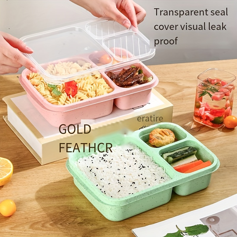 leak proof bento lunch box with compartments     outdoor meals   plastic easy to clean details 7