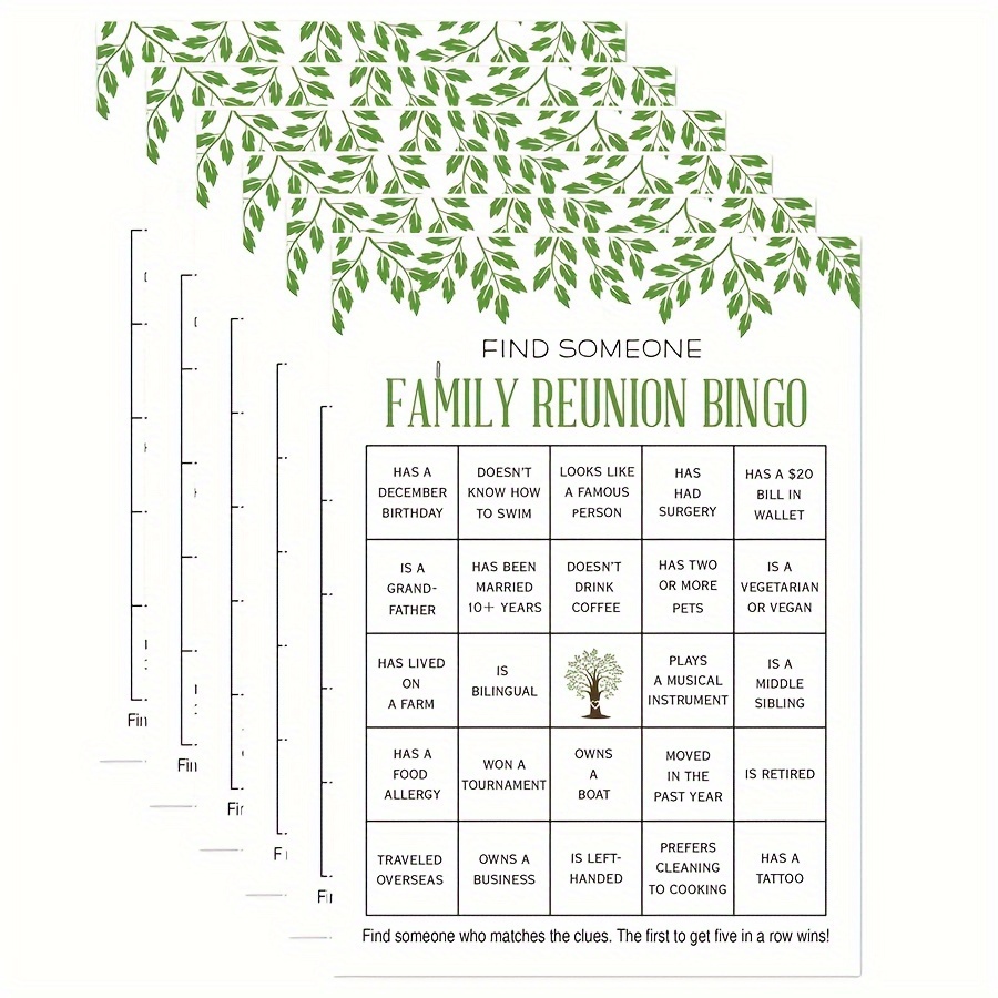 

20pcs Family Reunion Bingo Game Set - Perfect For Parties & Gatherings, No Power Needed, Ages 14+