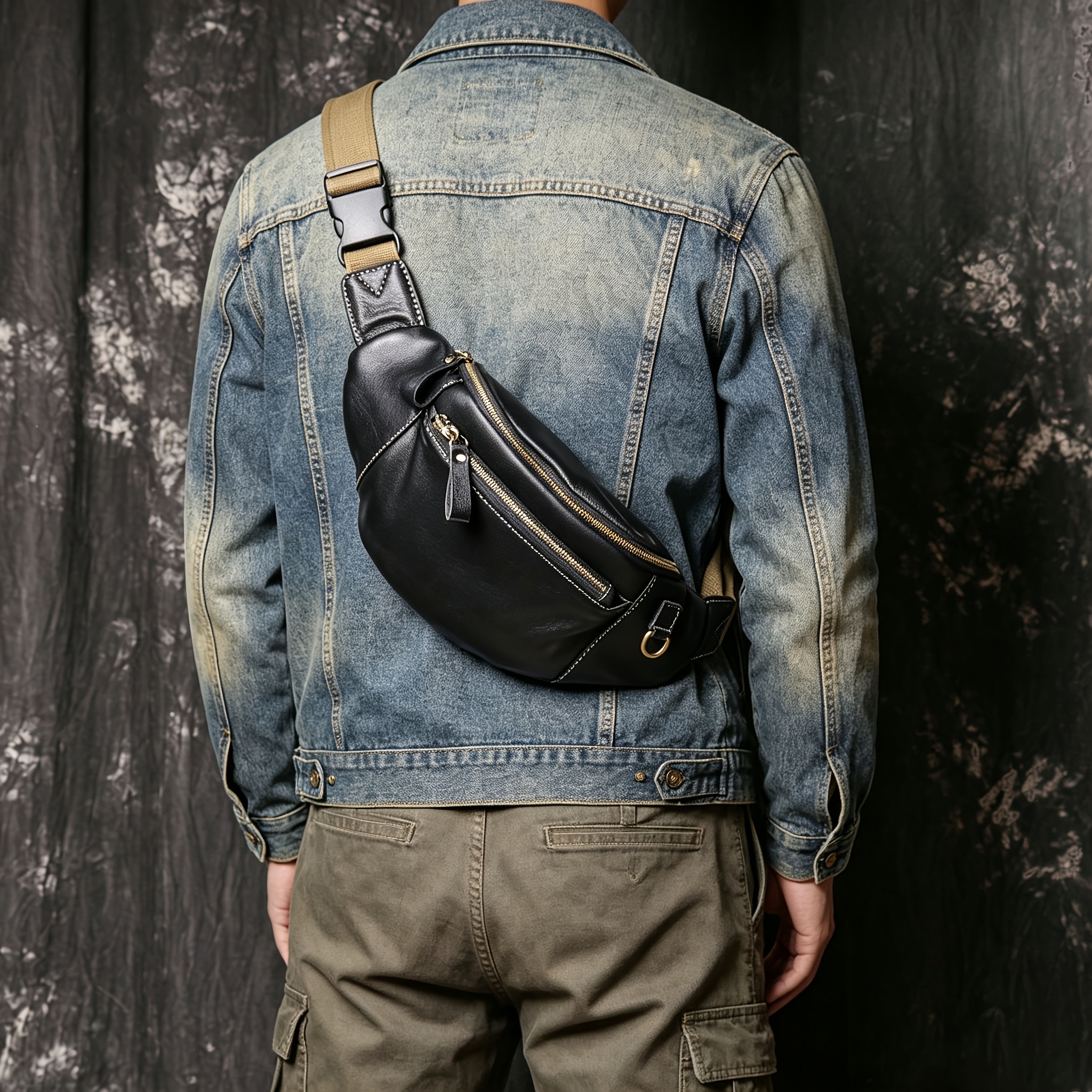 Vintage Large Capacity PU Crossbody Waist Bag Unisex