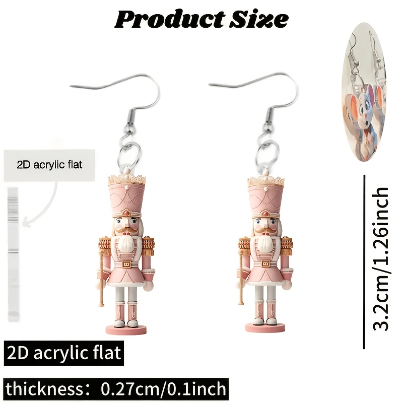 Y2K Cartoon Nut Soldier Acrylic Pendant for Women