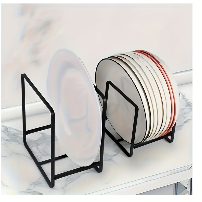 TEMU Free Stainless Steel Kitchen Storage Box Rust-proof Countertop Dish Rack Vertical Cabinet Organizer For Dishes Bowls Cups Lids Universal Size