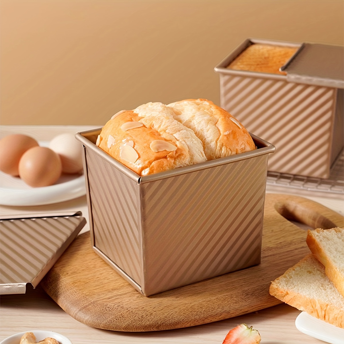 

1pc Metal Loaf Pan Lid, 250g , Pattern , Low For