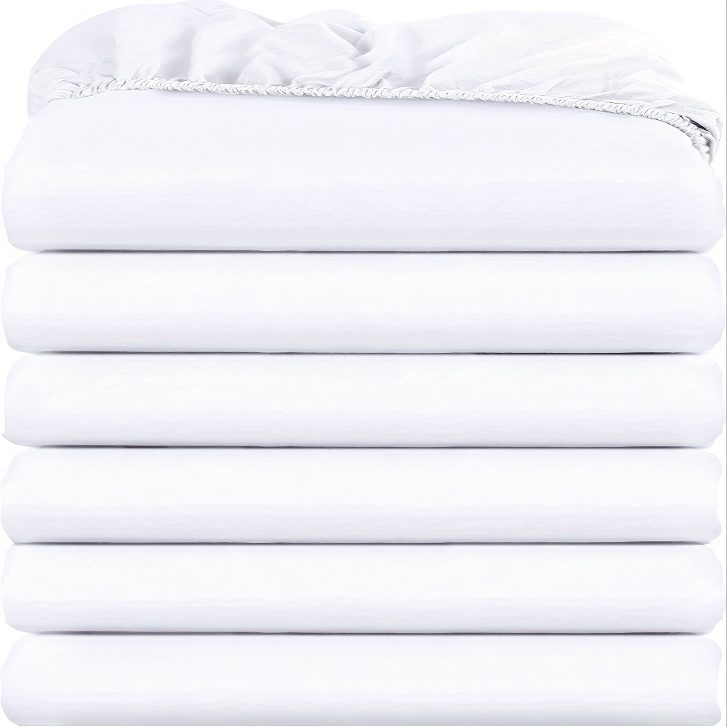 Queen Fitted Sheets - Bulk Pack of 6 Bottom Sheets - Soft Brushed Microfiber - Deep Pockets - Shrinkage & Fade Resistant - Easy Care