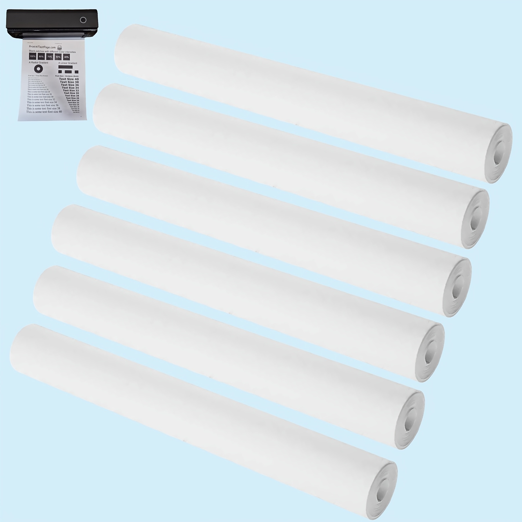 6 Rolls Thermal Paper A4, Quick-dry, Compatible With Portable Printer, Fax Machine, Thermal Receipt, Invoice, Label, Travel, Business, Office Supplies, Thicker & Printer Paper Roll