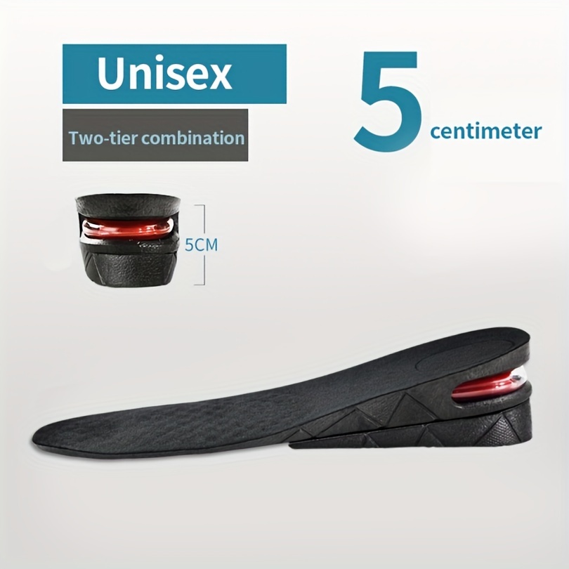 E-shop 3-9 cm Unsichtbare Höhenverstärkung Einlegesohle, Höhenverstellbare Schuh Fersen Einlegesohlen, Höherer Halt, Absorbierende Fußpolster
