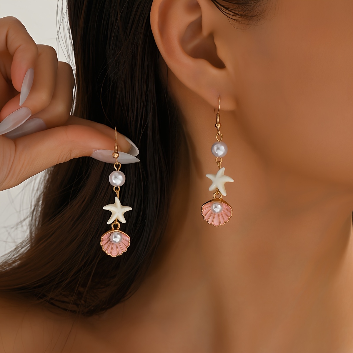 Bohemian Beach Style Starfish and Shell Earrings