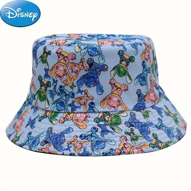 

Disney Reversible Sun Protection Bucket Hat, Cartoon Print Double-sided Wearable Fishing Cap With Large Ears Pattern For Outdoor Activities