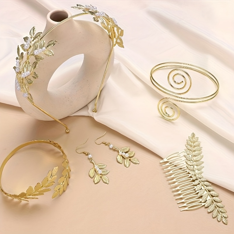 6-teiliges Griechische Göttin Kostümzubehör Set – Goldene Accessoires Für Toga-Party & Cosplay